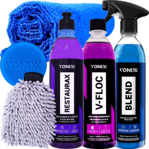 Kit Lavagem Automotiva Cera Blend Spray Shampoo Restaurax 500ml
