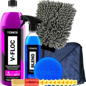 Kit Lavagem De Moto Shampoo Cera Blend Luva Toalha Vonixx