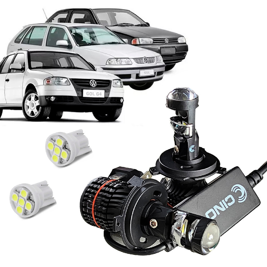 Kit Led H4 Projetor Farol Gol Parati Saveiro G4 — TV e Vídeo