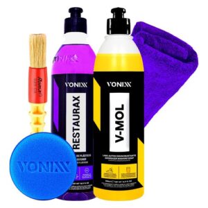 Kit Limpeza Automotiva Shampoo V-Mol Restaurax 500ml Vonixx
