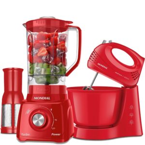 Kit Liquidificador 550W Turbo Power Batedeira 400W Prática Mondial