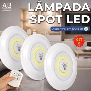 Kit Luminária Spot Led Redondo Com Controle Luz Fria ou Quente Auto