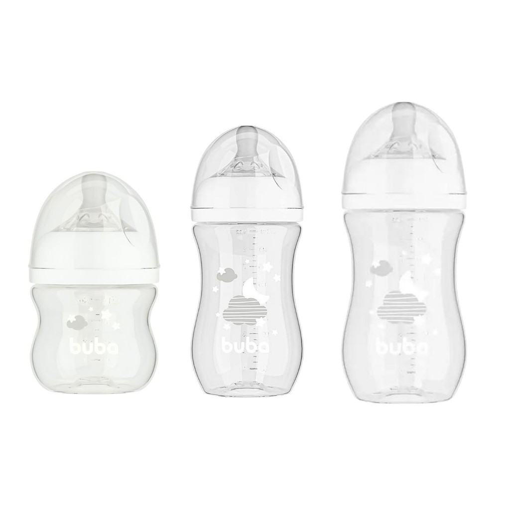 Kit Mamadeira Easy Flow 120 270 330ml Nuvem Branca Buba