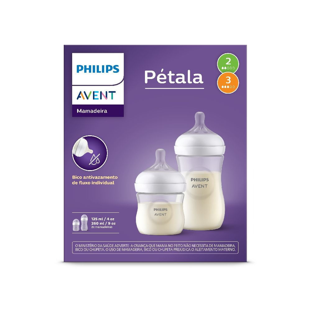 Kit Mamadeira Philips Avent Pétala Com 2 Unidades 125Ml 260Ml