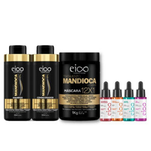 Kit Mandioca Shampoo e Condicionador Sem Sal 450ml Hidratação Capilar
