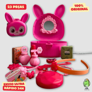 Kit Maquiagem Infantil Maletinha Coelhinha 23 Peças Brinquedo Menina