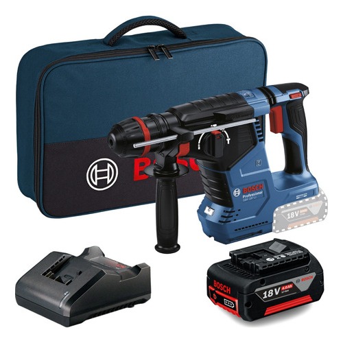 Kit Martelete Rompedor Bosch Gbh 187 LI Bateria 4 Ah Bolsa Carregador