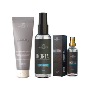 Kit Masculino Imortal: Perfume 15ml Body Splash Hidratante Amakha