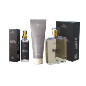 Kit Masculino Premium Imortal: Perfume 100ml 15ml Hidratante Amakha