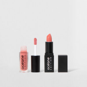 Kit Mini Batom Rosa Mini Brilho Labial Nude Océane Edition