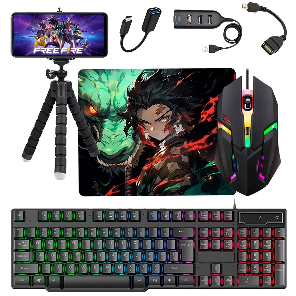 Kit Mobilador Completo 7 Peças Teclado Mouse Gamer Rgb Premium Mouse — Informática