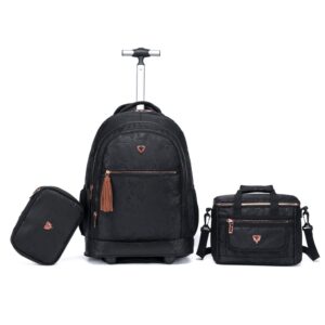 Kit Mochila Cavalera Rodinhas Escolar Estojo Reforçado Lancheira