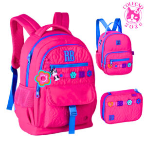 Kit Mochila de Costas Com Estojo e Lancheira Rebecca Bonbon