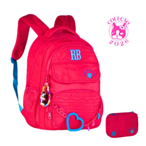 Kit Mochila de Costas com Estojo Rebecca Bonbon Heart Beats -Clio