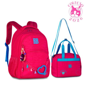 Kit Mochila de Costas Com Lancheira Rebecca Bonbon Heart Beats -Clio