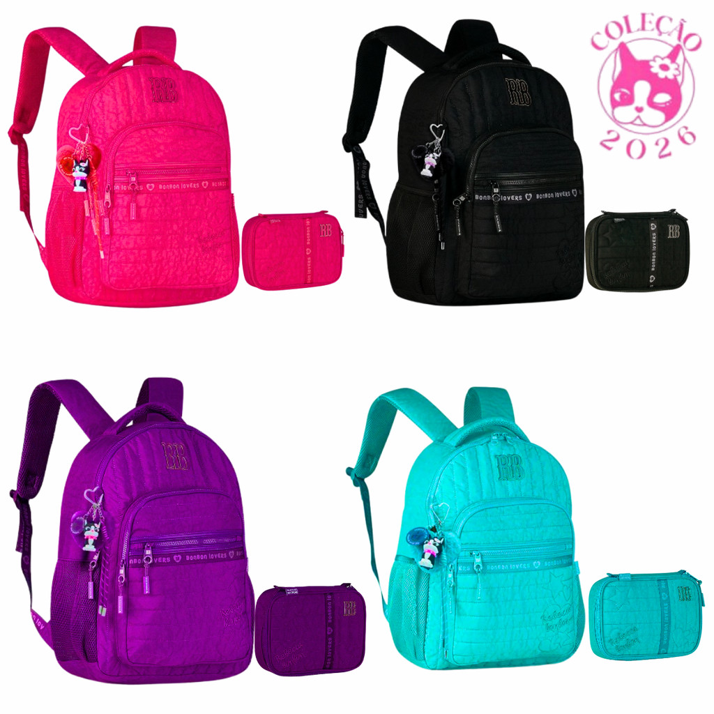 Kit Mochila de Costas e Estojo Rebecca Bonbon Sweet Dreams -Clio Style