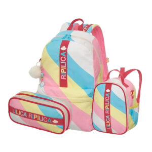 Kit Mochila De Costas Escolar Lilica Ripilica Lovit Vibrant Lancheira