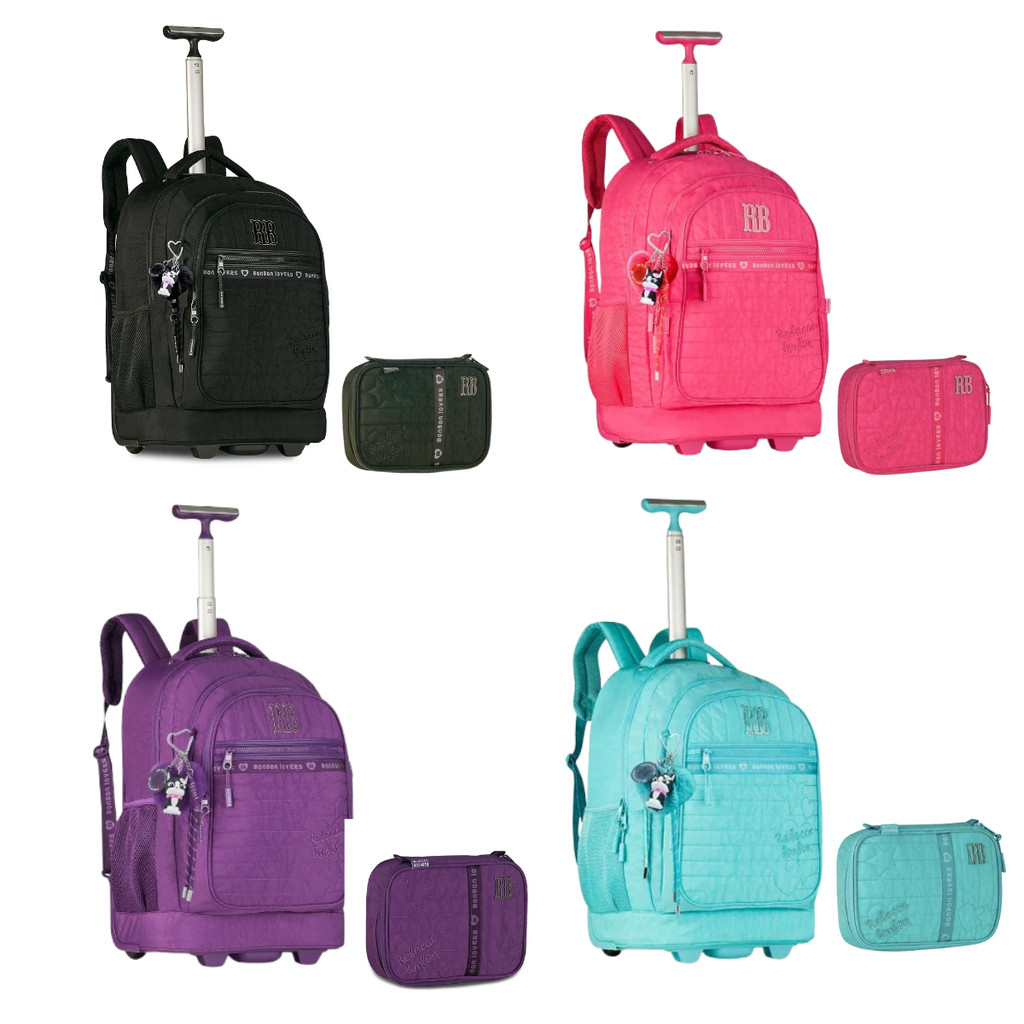 Kit Mochila de Rodinha Com Estojo Rebecca Bonbon Sweet Dreams- Clio