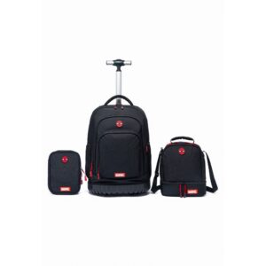 Kit Mochila De Rodinhas Homem Aranha Juvenil Escolar Masculino Marvel