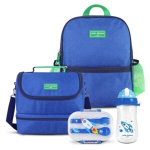Kit Mochila Escolar, Lancheira Térmica, Pote p Lanche e Garrafa 460ml