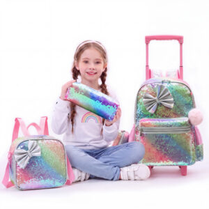 Kit Mochila Infantil Menina Impermeável Lancheira Termica Estojo