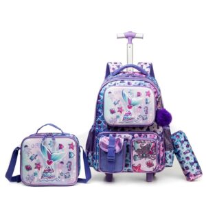 Kit Mochila Infantil Rodinhas Lancheira Térmica Escolar Menina