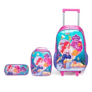 Kit Mochila Lancheira Estojo Escolar Infantil Rodinhas Viagem Yupe