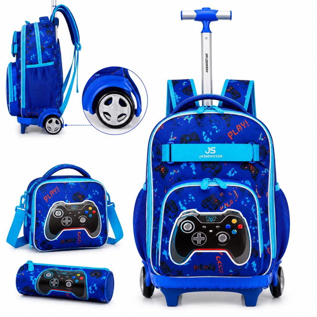 Kit Mochila Lancheira Termica Estojo Reforçado Infantil Rodinhas — Bolsas e Mochilas