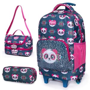 Kit Mochila Spector Infantil Escolar Rodinhas Estojo Espaçoso