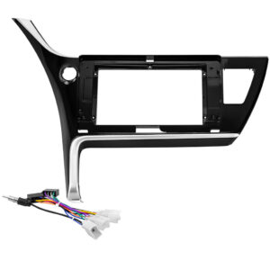 Kit Moldura Painel 10 Pol Corolla 2018 2019 2 Din Black Piano Chicote