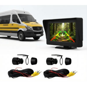 Kit Monitor Câmera Ré E Frontal Para Van E Ônibus Escolar Universal