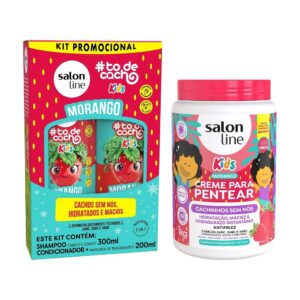 Kit Morango com Shampoo Condicionador e Creme de Pentear Kids