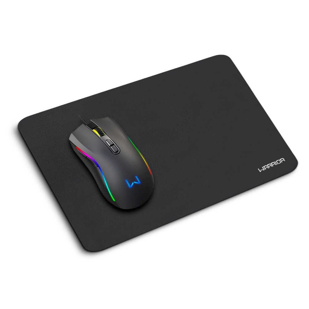 Kit Mouse 3600DPI 7 Botões RGB e Mousepad Armory Warrior