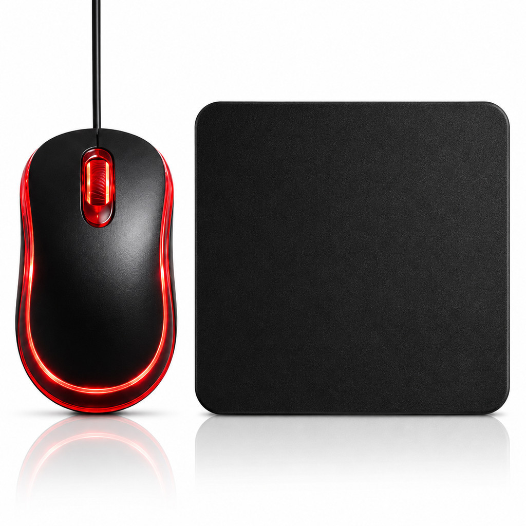 Kit Mouse USB com Fio Exbom Óptico LED Mouse Pad Antiderrapante para — Informática
