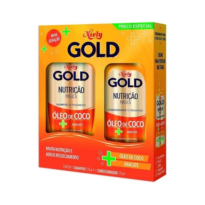 Kit Niely Gold Nutrição Magica Shampoo 275 ml Condicionador 175ml