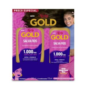 Kit Niely Gold Salva Fios Shampoo 275ml Condicionador 175ml
