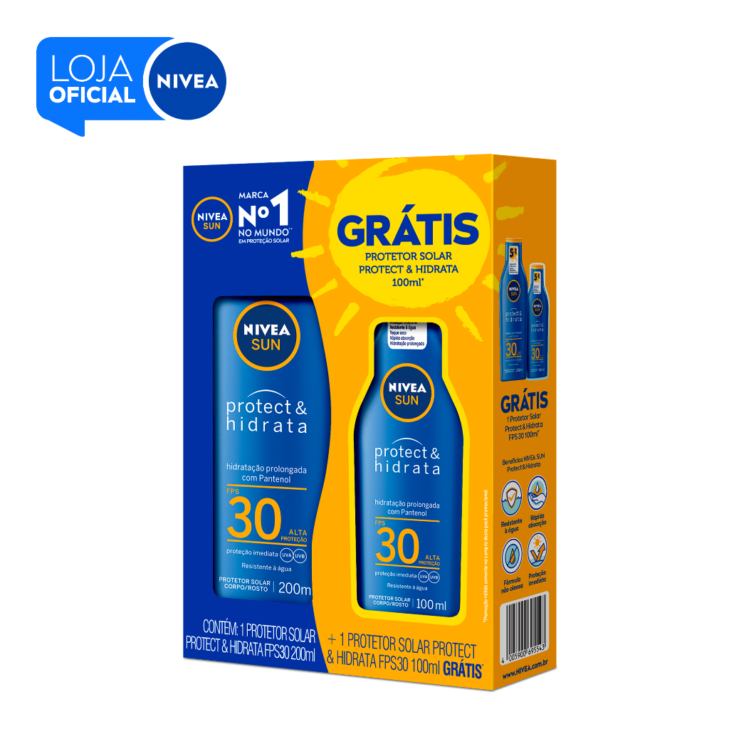 Kit Nivea Protetor Solar Fps30 200ml Protetor Fps30 100ml — Skincare