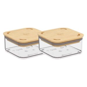 Kit Organizador 2 Portes Herméticos 230ml Cada Brinox Vidro Marmita