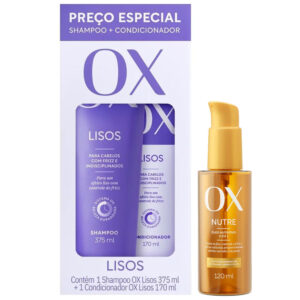 Kit OX Liso Duradouro Shampoo Condicionador Óleo Capilar Nutritivo