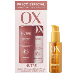 Kit OX Nutrição Intensa Shampoo Condicionador Óleo Capilar Nutritivo