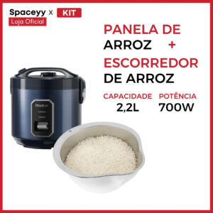 Kit Panela de Arroz Gaabor 2,2L 15 Xícaras Antiaderente 700W, 127V