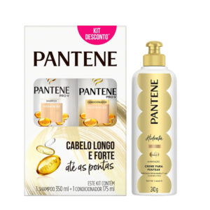 Kit Pantene Hidratação Shampoo 350ml Condicionador 175ml Creme Para