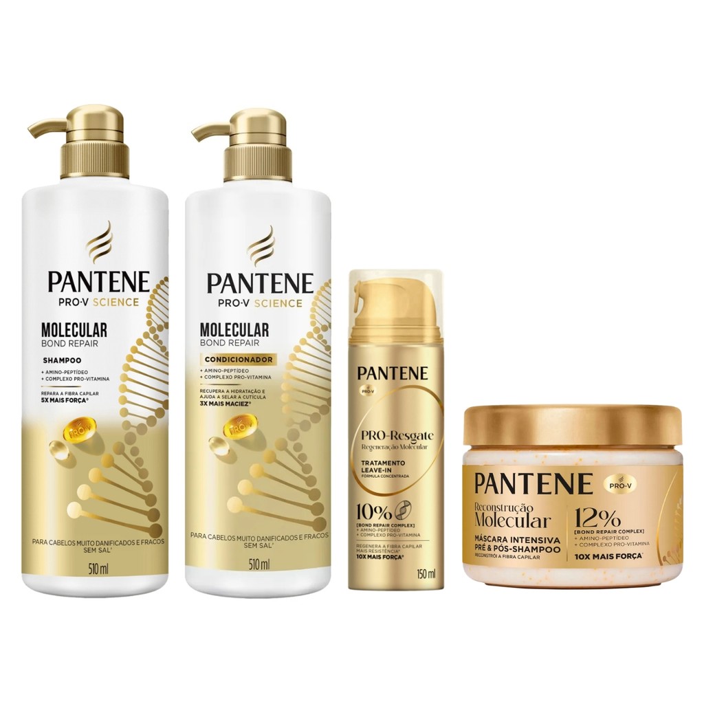 Kit Pantene Molecular Shampoo Cond 510ML Másc