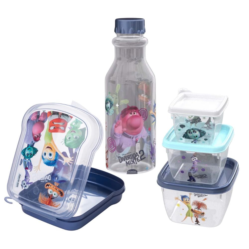 Kit para Lancheira Divertidamente Volta às Aulas 3 Potes 1
