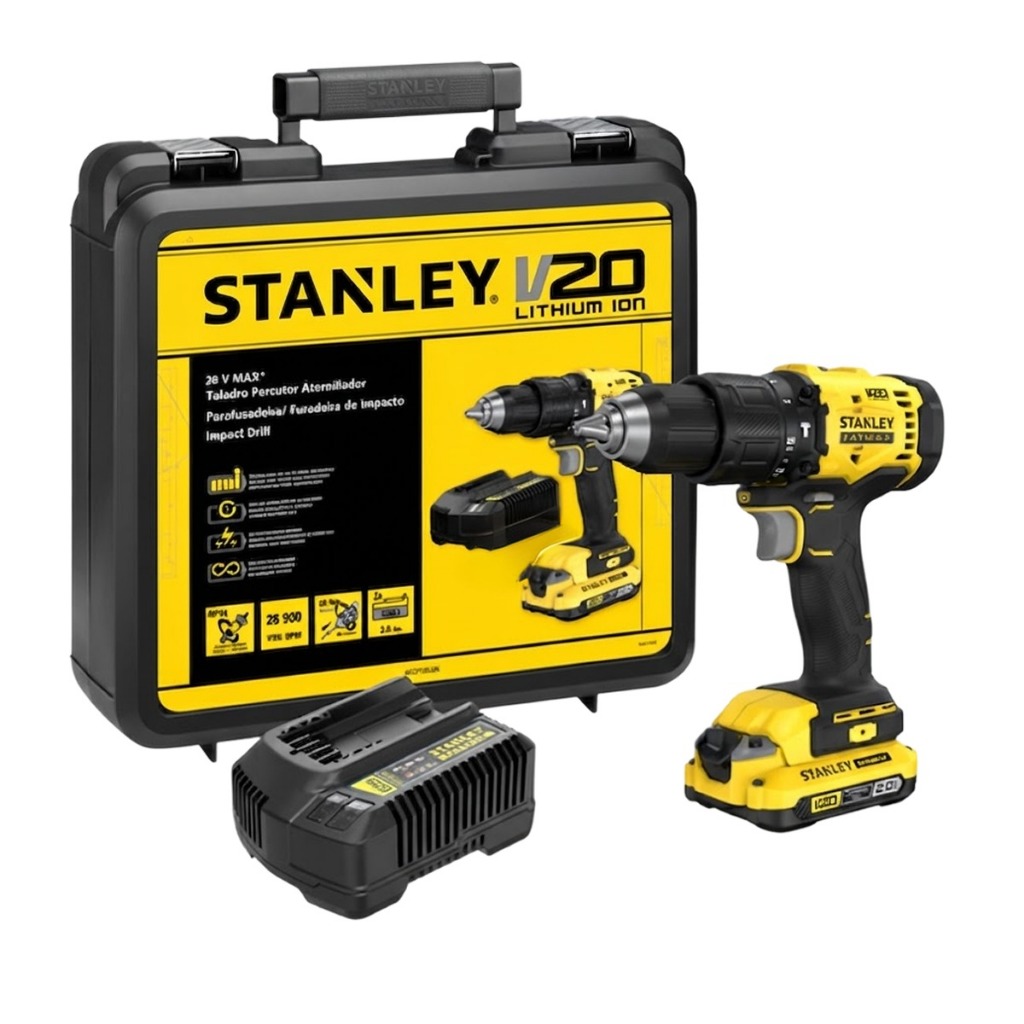 Kit Parafusadeira e Furadeira Stanley SCD701D1K 20V 13mm Com Bateria — Celulares e Acessórios