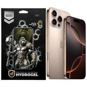 Kit Película Hydrogel HD Frontal Traseira para iPhone 16 Pro Proteção