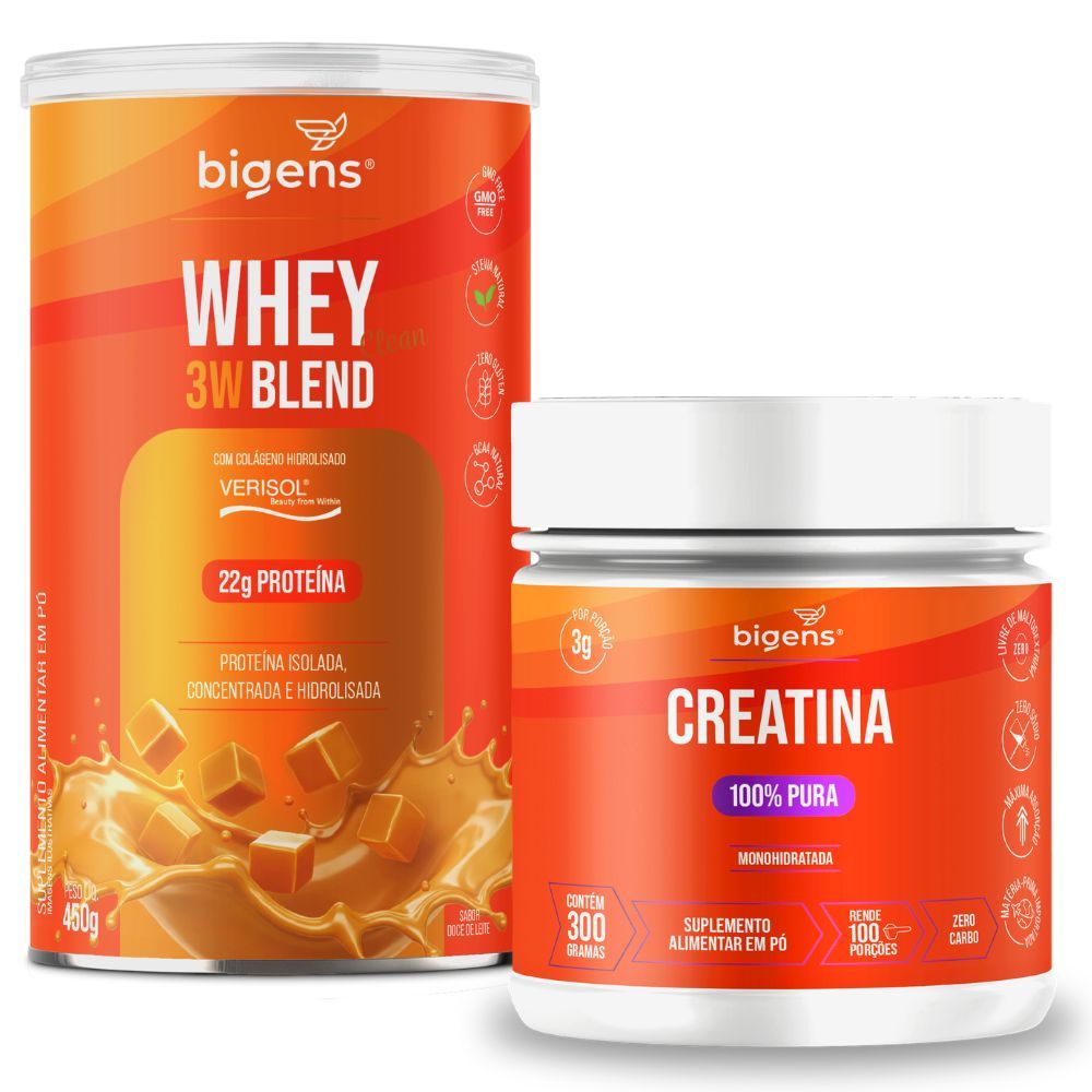 Kit Performance Whey Doce de Leite 3W 450g Creatina Monohidratada