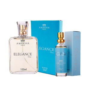 Kit Perfumada Feminino Elegance Blue Perfume 100ml 15ml Amakha Paris