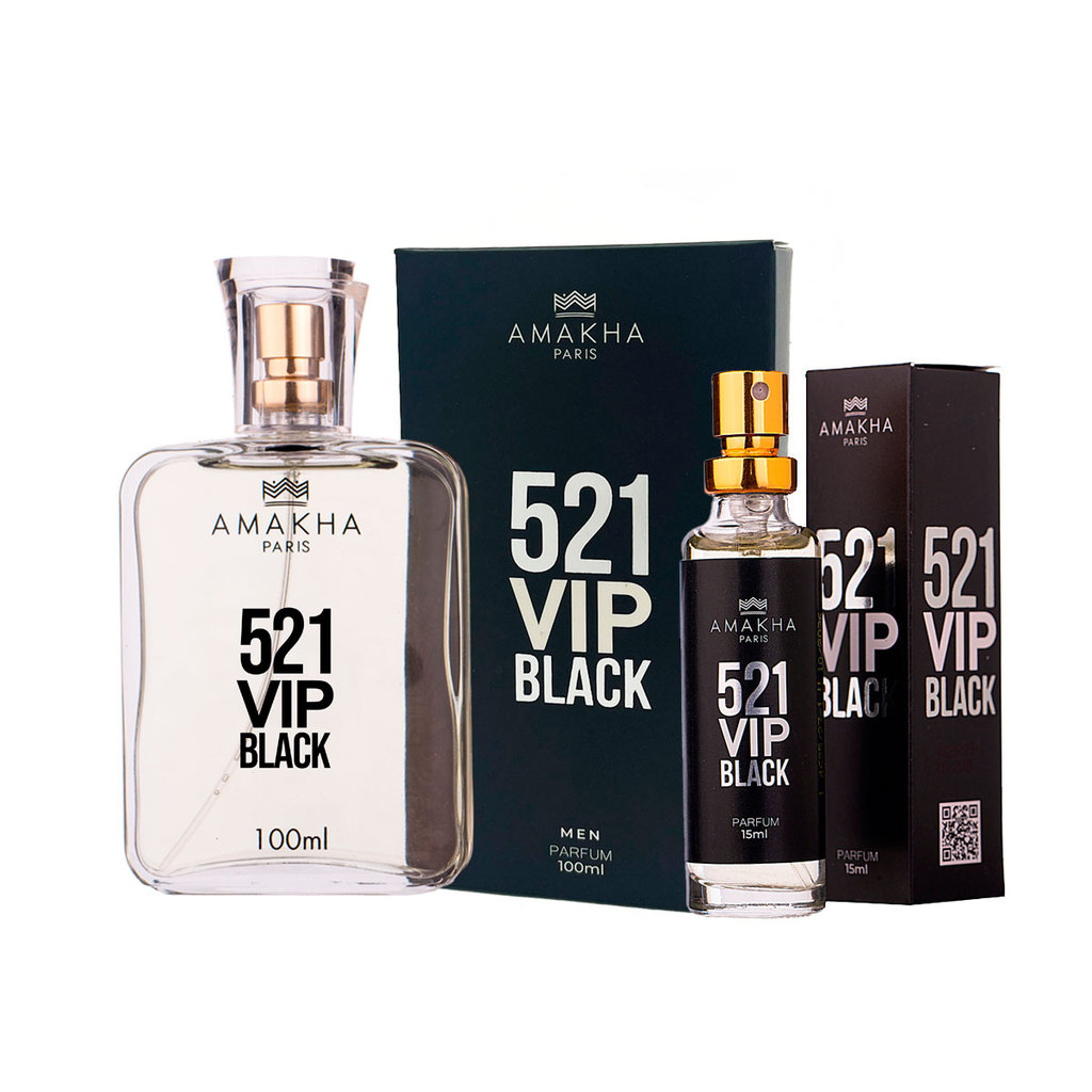 Kit Perfumado Masculino 521 Vip Black Amakha Paris com 2 Perfumes — Perfumes