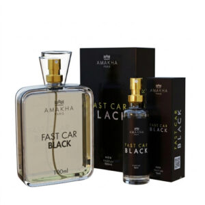 Kit Perfumado Masculino Fast Car Black: Perfume 15ml 100ml Amakha